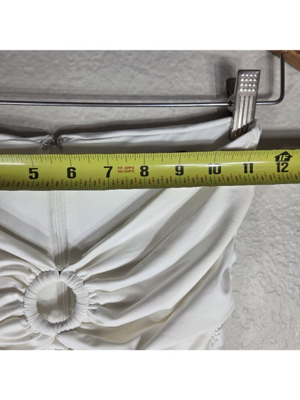 Baby Boo White Ring Linked Cut Out Full Ruched Mini Dress Size S Strapless - Picture 13 of 15